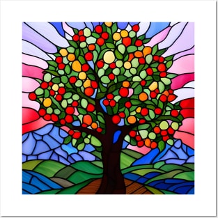 Stained Glass Apple Tree Posters and Art